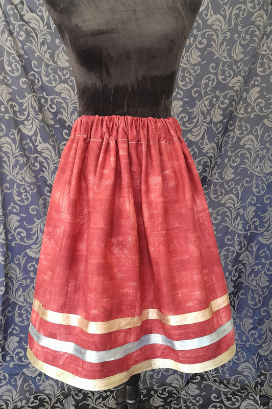 Native American Ribbon Skirt red separate